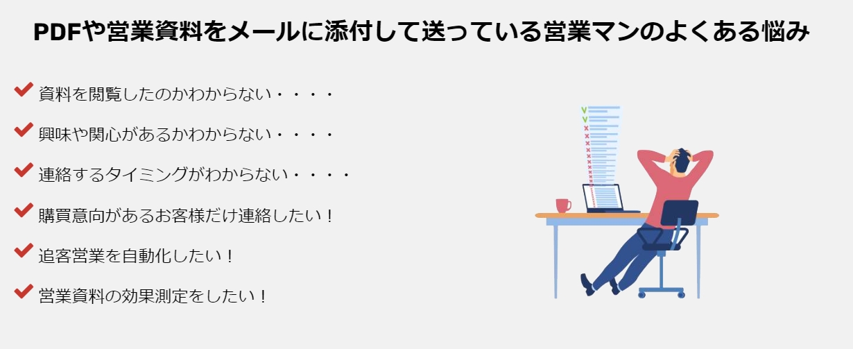 メールに添付して送っている営業マン